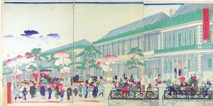 国輝二代｢第一大区京橋商店煉瓦石繁栄図｣