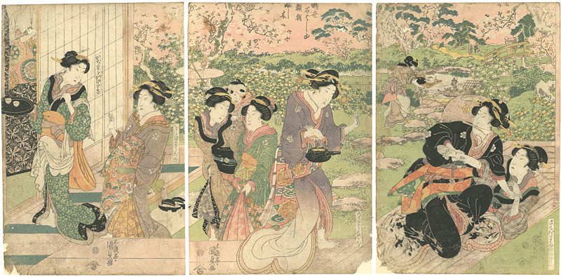 Kunisada “Beauties (Implying Yoritomo and Kagetoki at the Battle of Mt.Ishibashi)”／