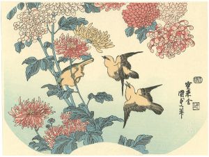 Kunisada/Chrysanthemum and Orioles【Reproduction】[菊に黄鳥【復刻版】]