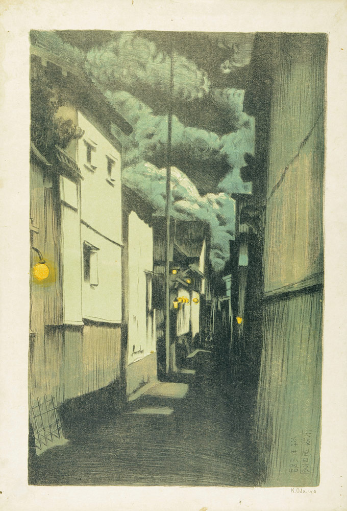 Oda Kazuma “Sight in Osaka / Row House in a Back Alley (Moonlight Night)”／