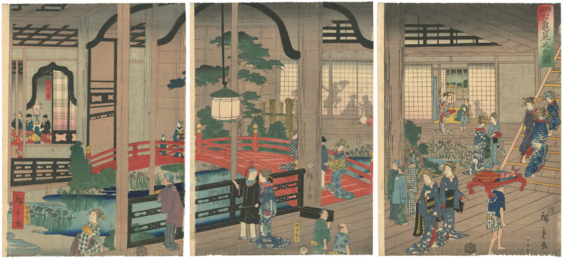 Hiroshige II “View of the Interior of the Gankiro Tea House in Yokohama”／