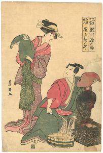 Toyokuni /Kabuki Actors Print[けいせい小紫／瀬川路之助 白井権八／尾上榮三郎]