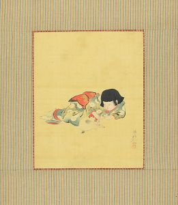 Chikanobu/Scroll Painting[自筆画幅　少女猫遊]