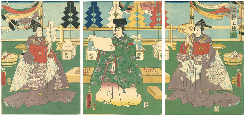 Toyokuni III “Roof-raising Ceremony”／