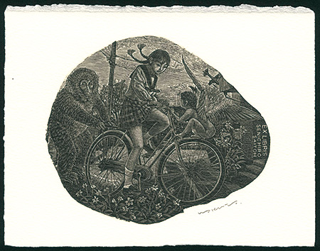 Wakuta Toshiyuki “Ex Libris / Girl on Bicycle II”／