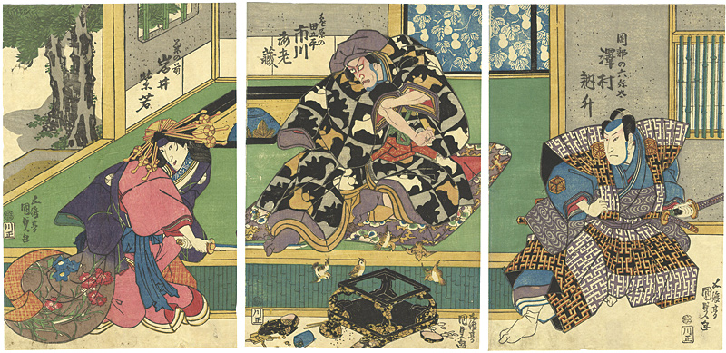 Kunisada I “Kabuki Scene from Ichinotani Futaba Gunki (A Chronicle of the Battle of Ichinotani)”／
