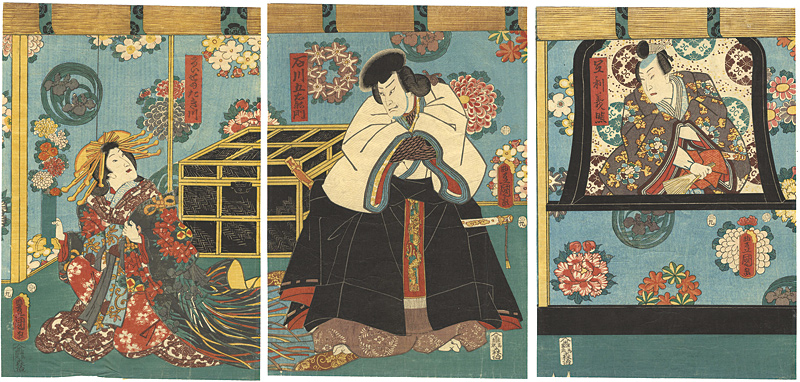 Toyokuni III “Kabuki Scene from Kamagafuchi Futatsudomoe”／