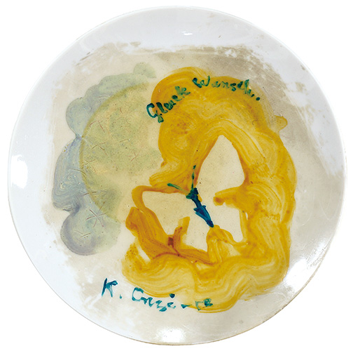 Onchi Koshiro “Hand Painted Decorative Plate : Gluckwunsch”／
