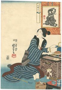 Kuniyoshi/Women as 7 Lucky Gods / Benten[七婦久人　弁天]