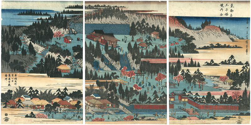 Hiroshige I “Famous Places in The Eastern Capital, Inari Shrine at Oji	”／
