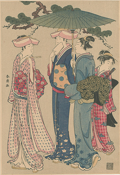 Shuncho “Illustration for The Ladies having a stroll【Reproduction】”／
