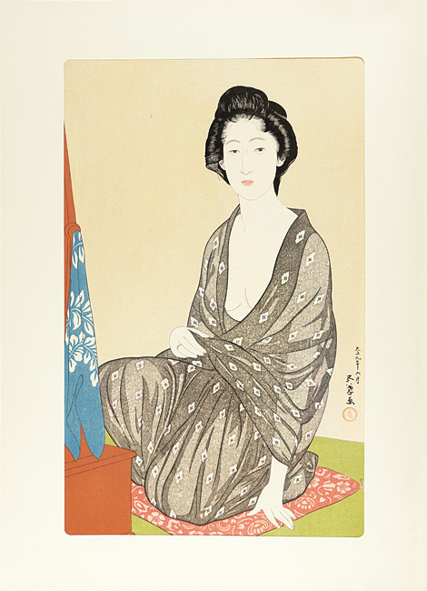 Hashiguchi Goyo “Woman in a Summer Kimono 【Reproduction】”／