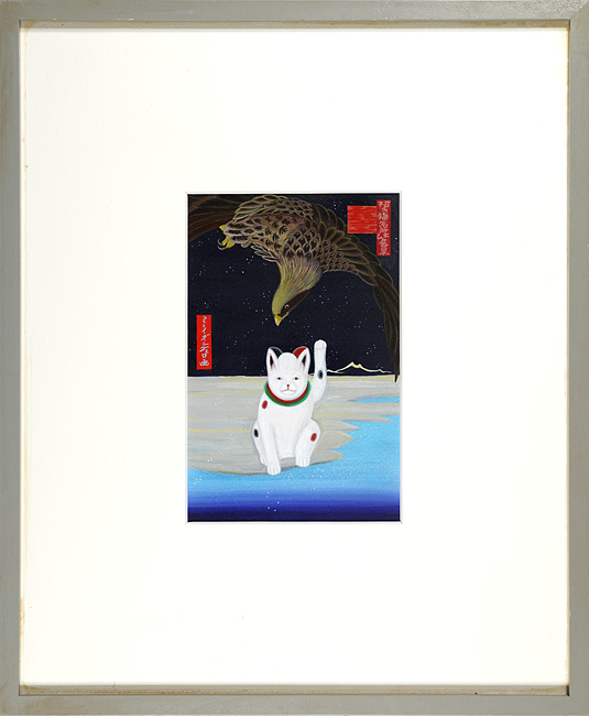 Mino Hyogo “Maneki-neko Fukagawa Suzaki and Jumanntsubo(Snow) from Hiroshige's 100 Famous Views of Edo”／