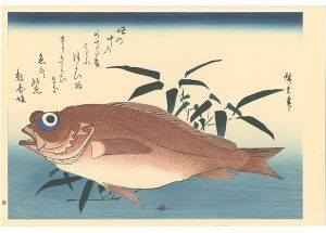Hiroshige I/A Series of Fish Subjects / Goby and Bamboo grass【Reproduction】[魚づくし　赤魚に笹葉【復刻版】]