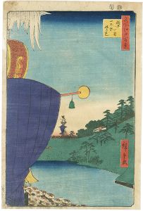 Hiroshige I/100 Famous Views of Edo / A Procession of the Sanno Shrine Festival about to Enter Edo Castle from Kojimachi One-chome[名所江戸百景　糀町一丁目山王祭ねり込]