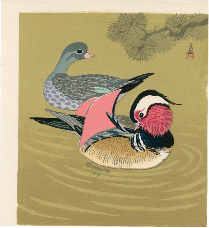 Tokuriki Tomikichiro “Mandarin Ducks (tentative title)”／