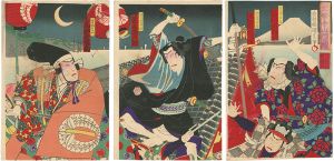 Kunisada III/Kabuki Play: Scene of Gokuraku-ji Gate from Aoto Zoshi Hana no Nishiki-e[極楽寺山門の場]