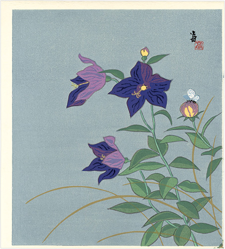 Tokuriki Tomikichiro “Balloon Flowers and a Butterfly (tentative title)”／