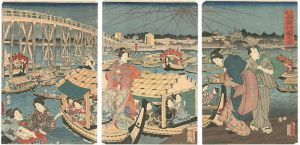 Toyokuni III/River Festival at Ryogoku, the Eastern Capital[東都両国川開之図]