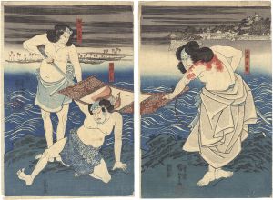 Kuniyoshi/Kabuki Play: Takagi Oriemon Budo Jitsuroku[高木織右武実録]