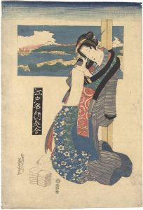 Eisen/Collection of of Beauties Paired with Famous Places in Edo / Takanawa[江戸名所美人合　高輪]