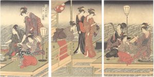 Toyohiro/Twelve Months by Two Artists, Toyokuni and Toyohiro / The Sixth Month, a Triptych【Reproduction】[豊広豊国両画十二候　六月 三枚続【復刻版】]