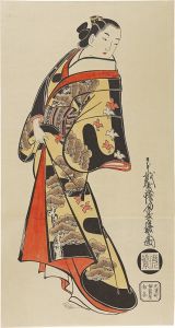 dohan/Courtesan in a Dress with Pine and Plover Design【Reproduction】[立美人　松に千鳥模様着【復刻版】]