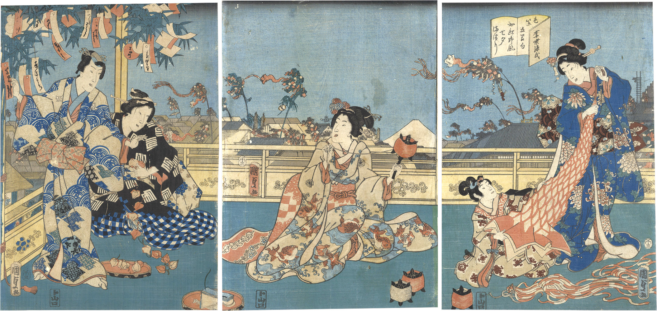 Kunisada II “The Five Festivals Represented  / Tanabata Festival”／