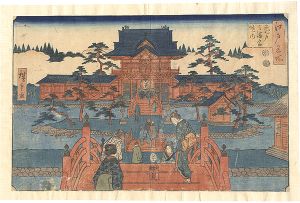 Hiroshige I/Famous Places in Edo / The Precincts of the Tenmangu Shrine at Kameido[江戸名所　亀戸天満宮境内]