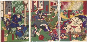 Kunimasa IV/Kanayomi / No. 899: Details of the Incident at Kurushima's House[かなよみ 第899号　久留島家騒動の顛末]