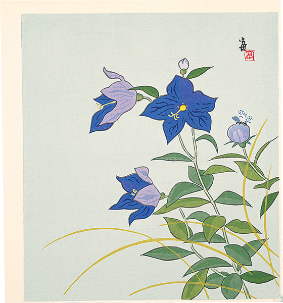 Tokuriki Tomikichiro “Balloon Flowers and a Butterfly (tentative title)”／