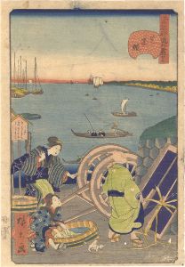 Hirokage/Comical Views of Famous Places in Edo / No. 23: Takanawa in Shiba[江戸名所道外尽　廿三 芝高縄]