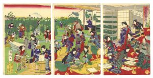 Kunitoshi/Illustration of Flourishing Sericulture[養蚕繁栄之図]