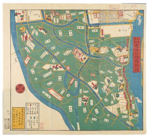 Kageyama Muneyasu/Map of the Sumida River and Mukojima, New Ansei edition[安政新刻 隅田川向島絵図]