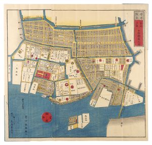 Kageyama Muneyasu/Map of the South Nihonbashi around Tsukiji and Hacchobori, Expanded and Revised[増補改正 築地八丁堀日本橋南之図]