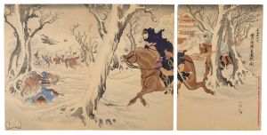 Kokunimasa/Fierce Battle at Snowy Dengzhou near Weihaiwei[威海衛附近登州府降雪激戦之図]