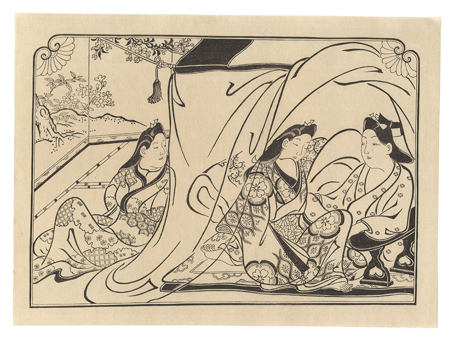 Moronobu “Lovers in the Mosquito Net【Reproduction】”／