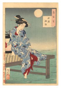 Yoshitoshi/One Hundred Aspects of the Moon / Cooling off at Shijo[月百姿　四条納涼]