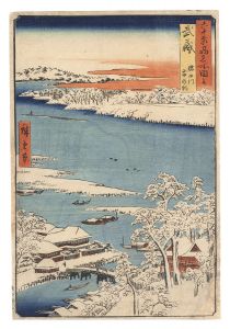 Hiroshige I/Famous Views of the Sixty-Odd Provinces / Musashi Province: Morning after Snow at the Sumida River[六十余州名所図会　武蔵 隅田川雪の朝]