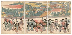 Kuniyasu/The Pilgrimage Procession to Kinryuzan Temple at Asakusa in the Eastern Capital[東都浅草金龍山参詣行烈ノ図]