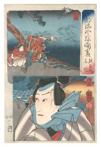 Kuniyoshi/Modern Scenes of the Provinces in Edo Brocade Prints / Sado Province: Kumawakamaru, and Tanba Province: Yosaku[江都錦今様国尽　佐渡 熊若丸　丹波 与作]