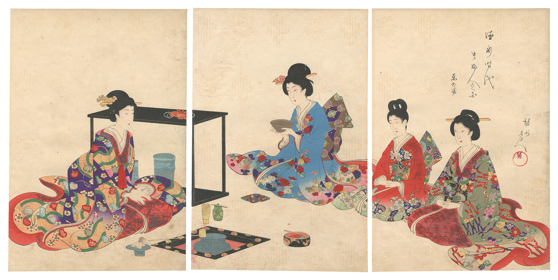 Chikanobu “Ladies of the Tokugawa Period / Tea Ceremony”／