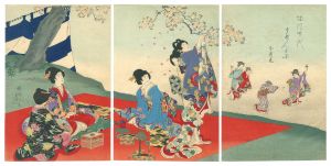 Chikanobu/Ladies of the Tokugawa Period / Cherry-blossom Viewing[徳川時代貴婦人之図　お花見]