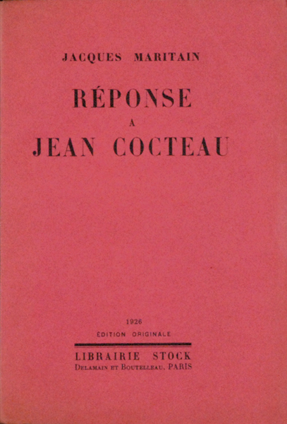 ｢[仏]コクトーへ　Réponse a Jean Cocteau　｣ジャック・マリタン　Jacques Maritain／