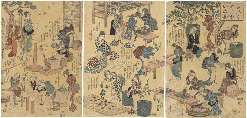 Hiroshige “Silkworm Culture”／