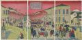 <strong>Hiroshige III</strong><br>東京開化名勝京橋石造銀座通り両側煉化石商家繁栄之図