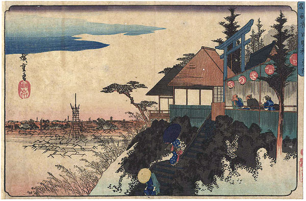 Hiroshige “ Famous Places of the Eastern Capital / East Slope at Kanda Myojin Shrine ”／