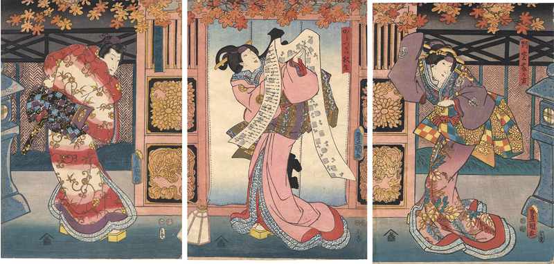 Toyokuni III “Kabuki Play: Higashiyama Sakura Soshi”／