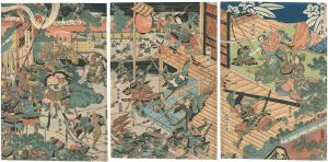 Shuntei/The Night Battle at Horikawa[堀川夜合戦]