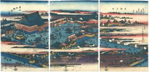 Hiroshige I/amous Places in the Eastern Capital, Hall (of the Hongan-ji Temple) at Tsukiji[東都名所築地西御堂之図]